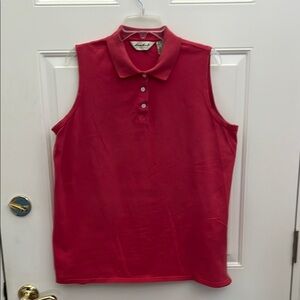 Eddie Bauer Salmon Colored Sleeveless Polo Shirt   XL Tall